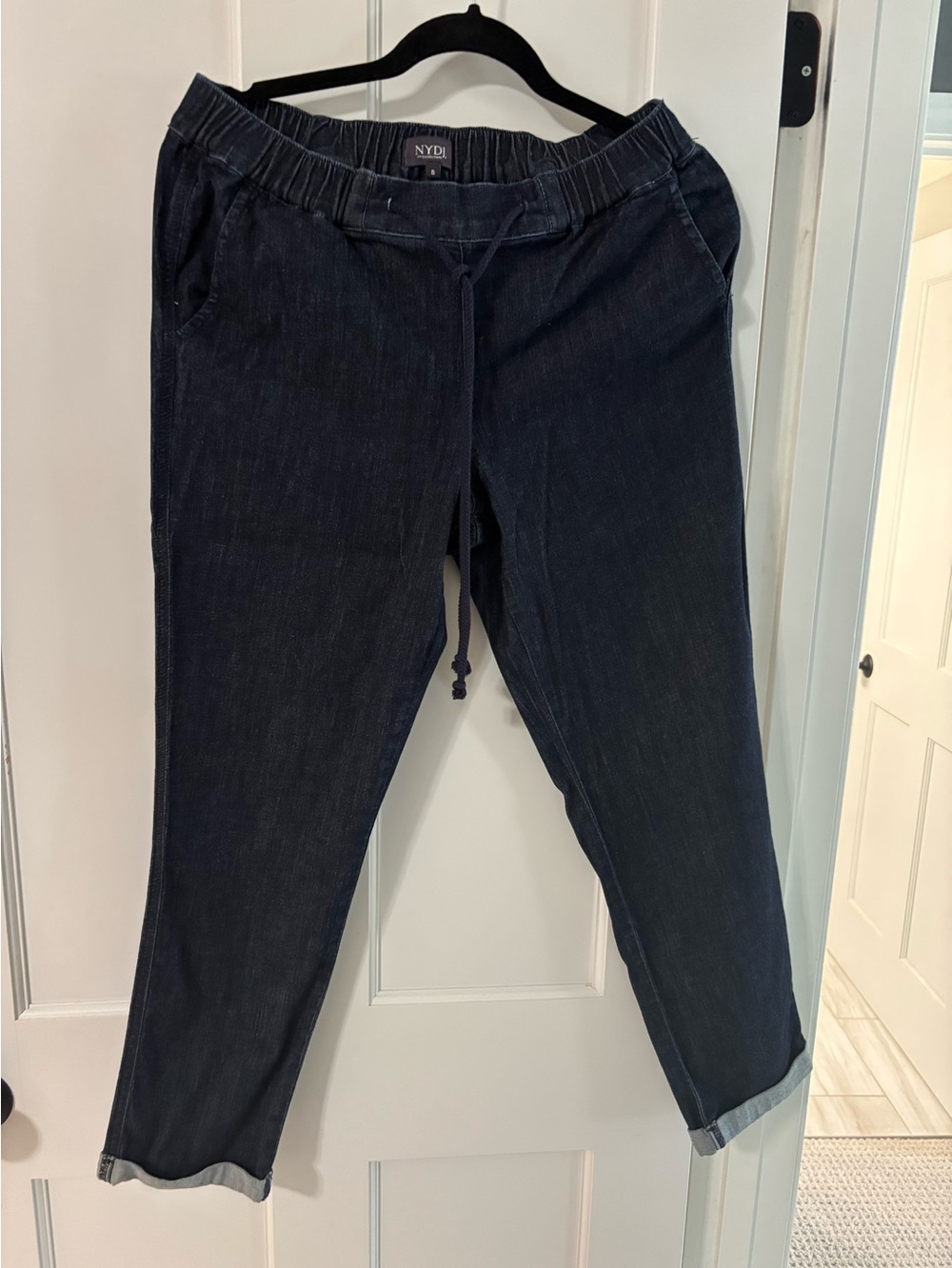 NYDJ Indigo Pull-On Cropped Jeans with Drawstring